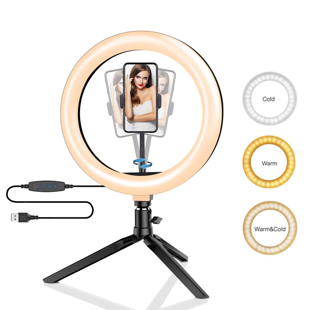 Photography Lighting Kit - 26cm 10 inch Led Ring Selfie