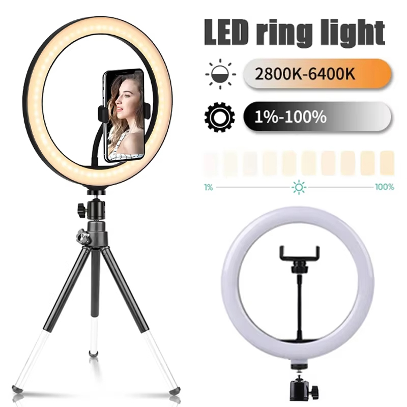 Photography Lighting Tool - 10 inch Selfie Ring Light Photography
