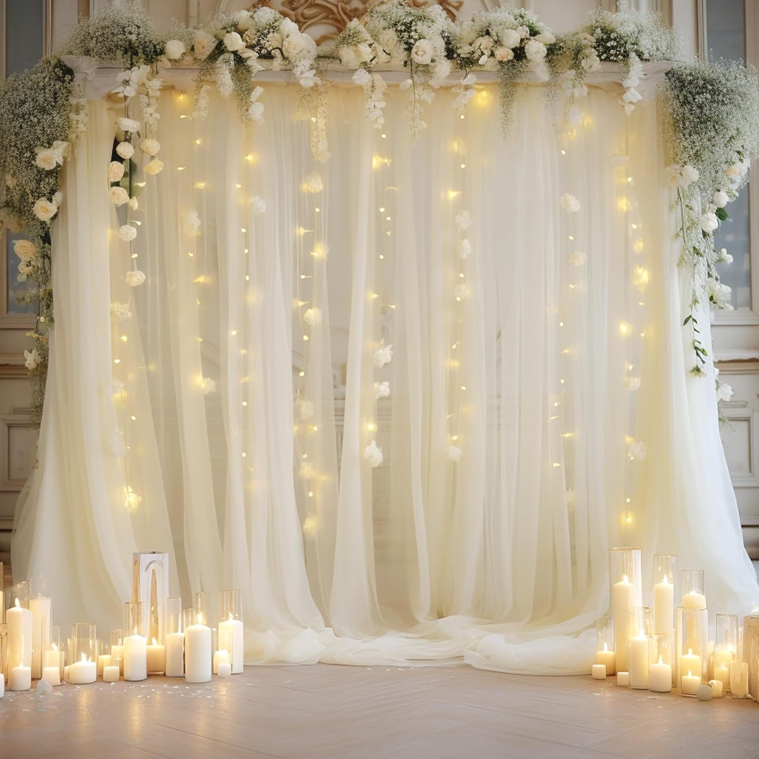 Photography Lighting Kit - 1 Pack Wedding Tulle Backdrop Set,