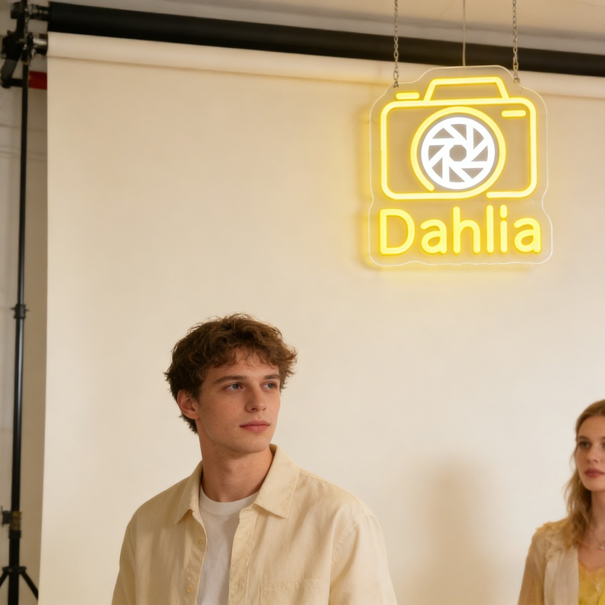 Dahlia Camera Neon Light Sign  - Vintage Photography Lighting review and price